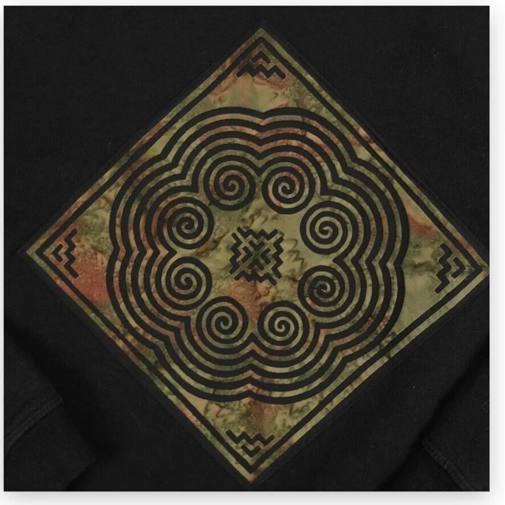 Vintage Ash City Sweater Womens XXL Black Open Cardigan Tibetan Grandma Diamond‎